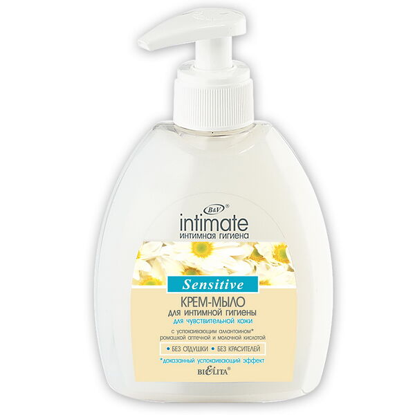 Крем-мыло для интимной гигиены  для чувст.кожи (300 мл Интимн.) БЕЛИТА д/интим.гигиены д/чувст.кожи вес 300 300 мл