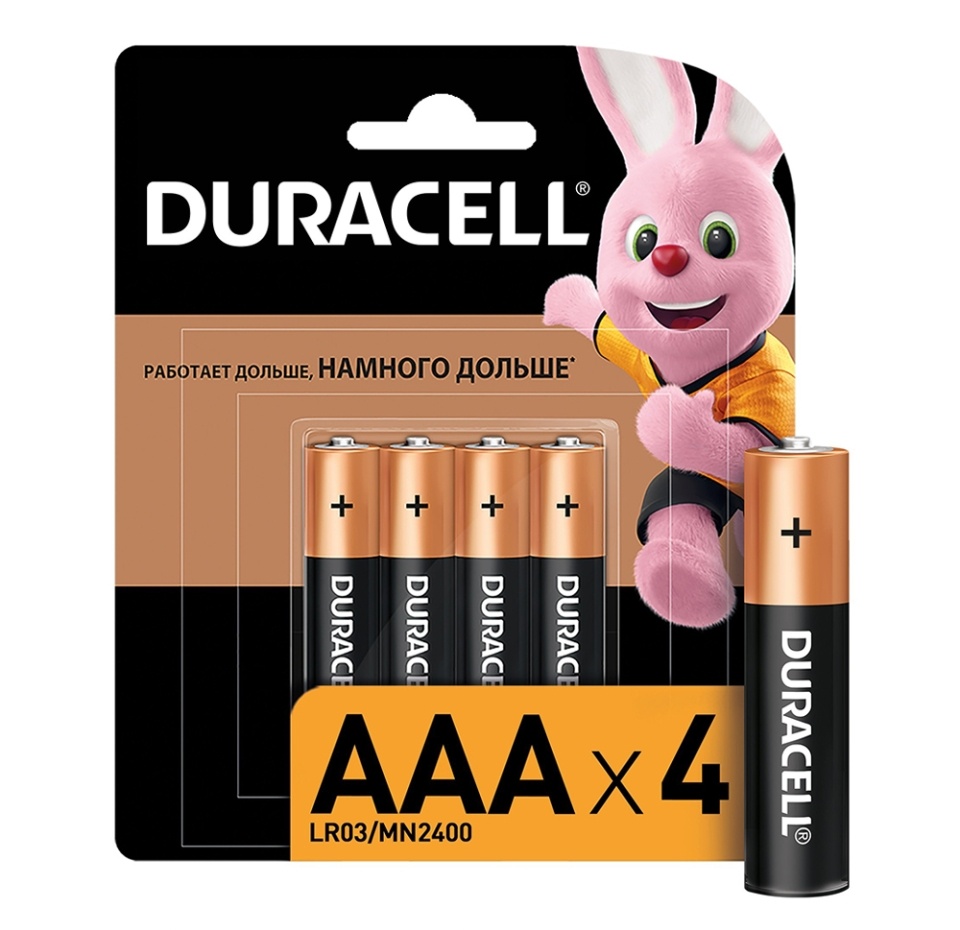 

Батарейки Duracell Basic алкалиновые AAA 4 шт