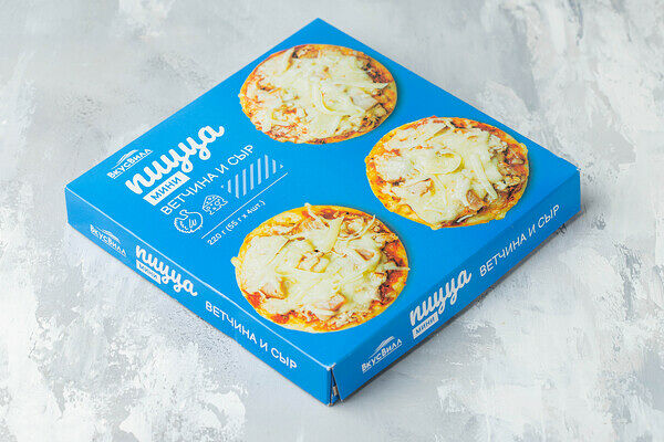 Пицца мини с ветчиной и сыром, замороженная(Продукт замороженный)