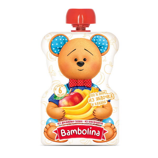Пюре Яблоко-банан 90г ДП BAMBOLINA