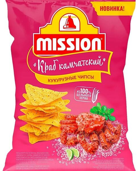 Чипсы кукурузные Mission Краб камчатский 90г