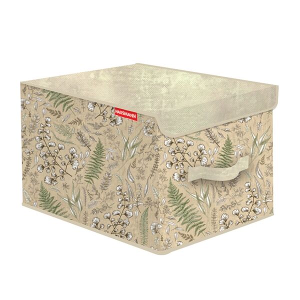 Кофр для хранения Hausmann растительный принт/бежевый 30x40x25см, Китай