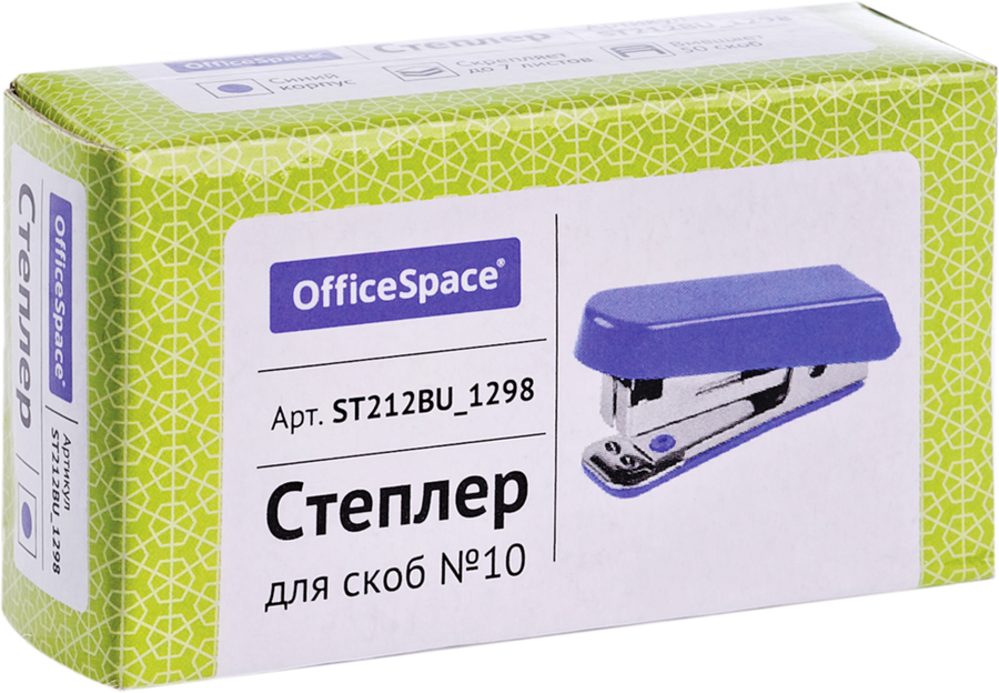

Мини-степлер OfficeSpace №10, до 7 листов, синий