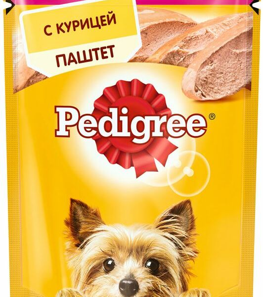 Корм Pedigree Паштет с курицей для взрослых собак миниатюрных пород, 80г