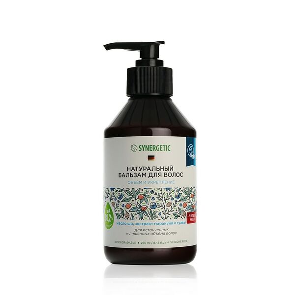 Бальзам для истончённых волос натуральный Synergetic Объём и укрепление волос