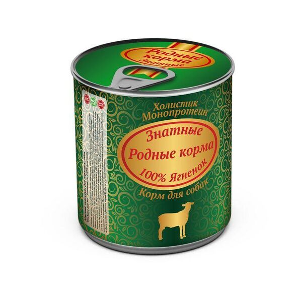 Корм Родные корма знатные для собак ягненок 340 г