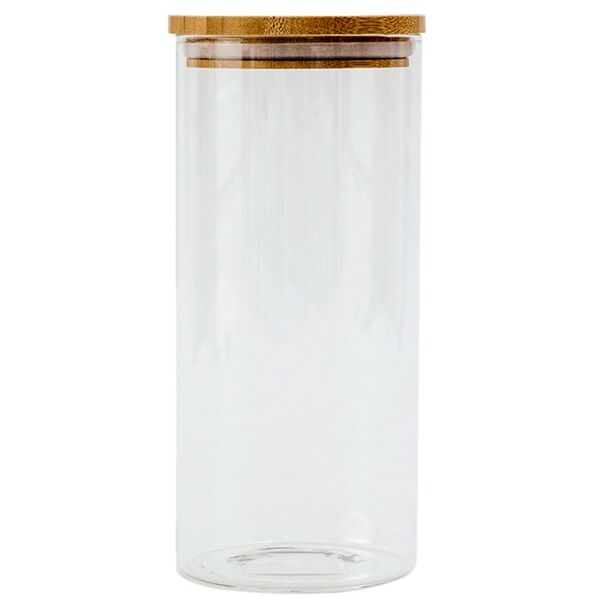 Банка Домовой с бамбуковой крышкой, 1.2 л, стекло