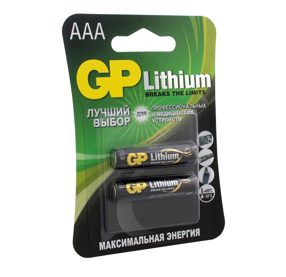 

Батарейки Gp литиевые 24lf aaa, 2 шт, Китай