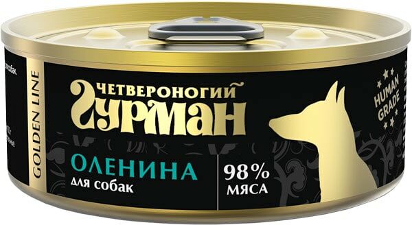 Влажный корм для собак Четвероногий гурман Golden line с олениной 100г