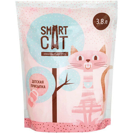 Впитывающий силикагелевый наполнитель Smart Cat с ароматом детской присыпки 3.8 л