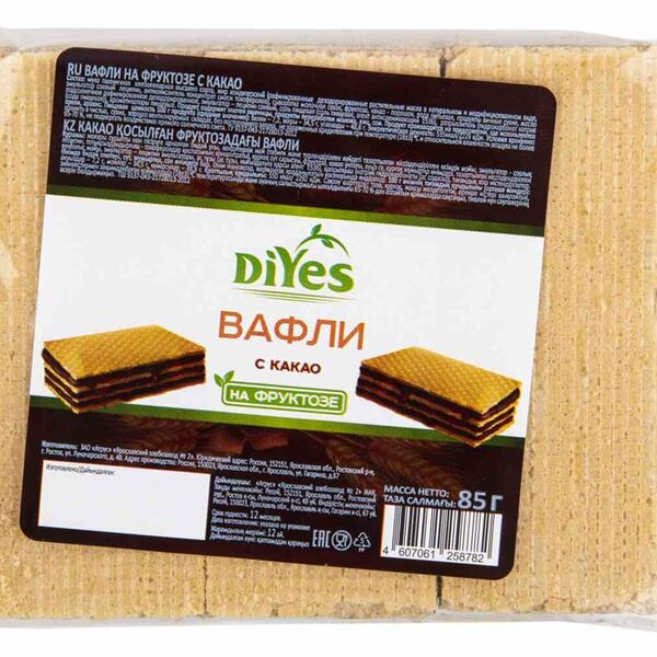 Вафли DiYes с какао на фруктозе
