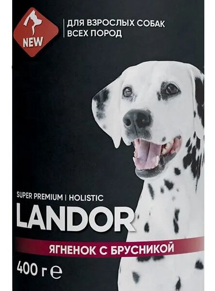 Landor Lаndor консервы для собак всех пород ягненок с брусникой