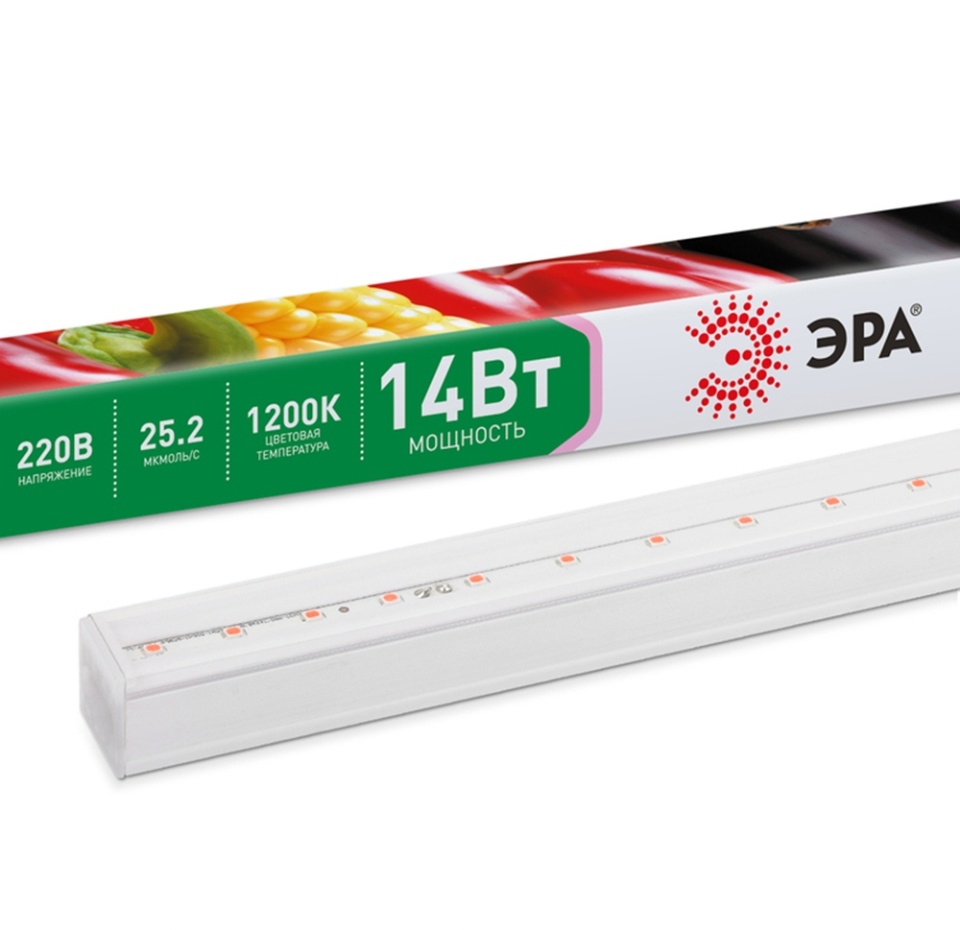 

Фитолампа для растений светодиодная линейная Эра 14 Вт