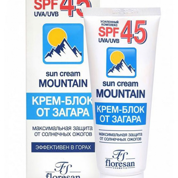 Крем-блок от загара Floresan Mountain водостойкий SPF 45 60 мл
