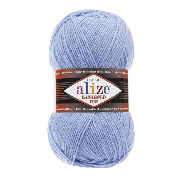 Пряжа ALIZE 'Lanagold fine' 100 гр. 390м (49%шерсть, 51% акрил)(40 голубой)