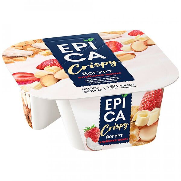 Йогурт Epica Crispy клубника-кокос 7.3%