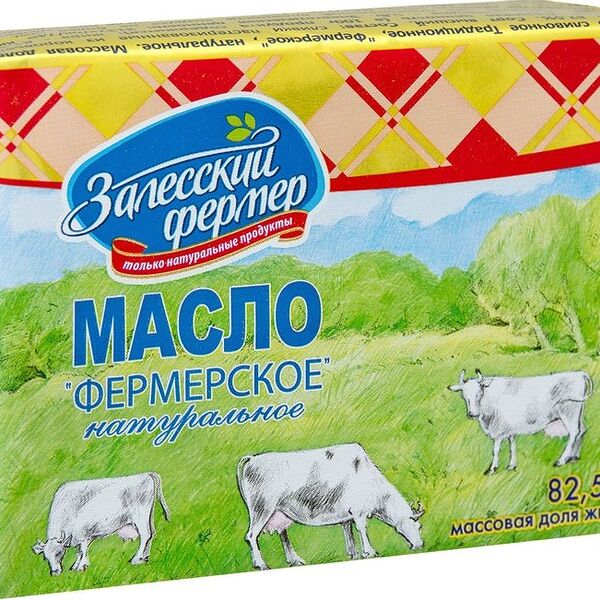 Масло сливочное Залесский фермер Фермерское традиционное 82.5%