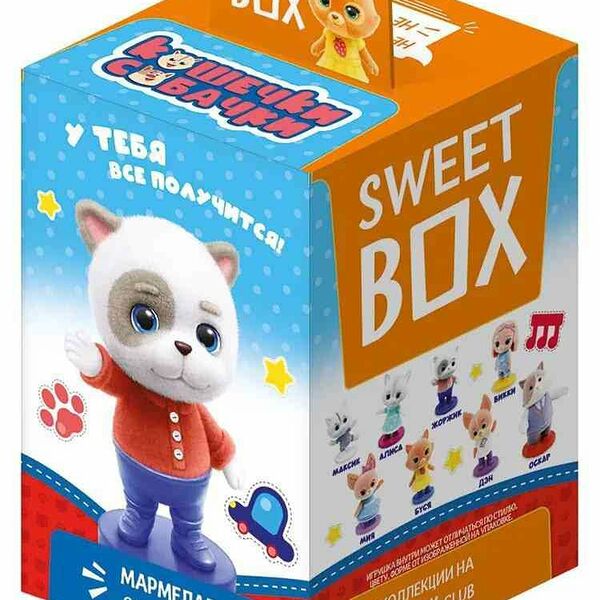 Мармелад Sweet box Кошечки-собачки игрушка в ассортименте, 10 г