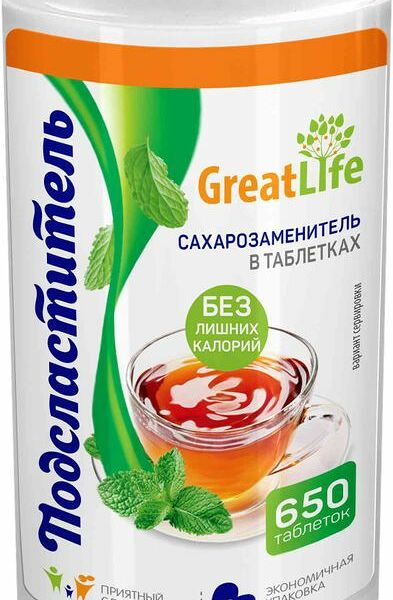 Сахарозаменитель в таблетках Great Life 39г