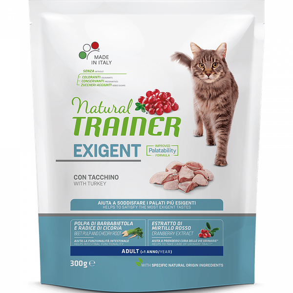 Корм сухой Trainer Natural Exigent для привередливых кошек, с индейкой, 300 г