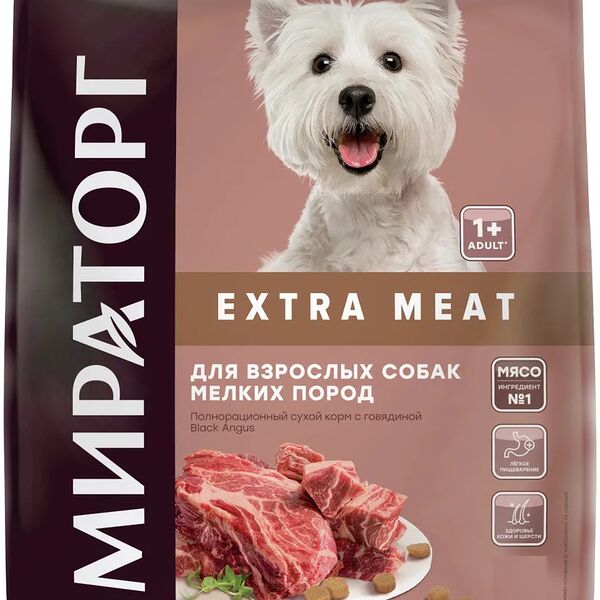 Сухой корм для собак Мираторг Extra Meat с говядиной 1.5 кг