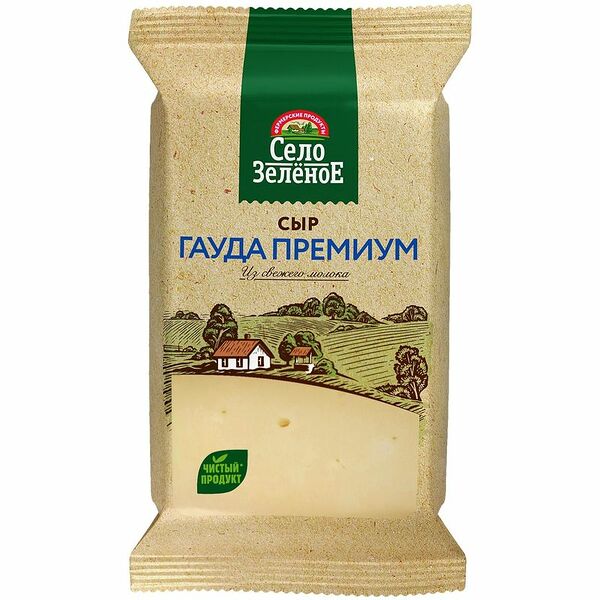 Сыр полутвердый Село Зеленое Гауда 40%