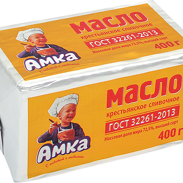 Масло сливочное Амка Крестьянское 72,5 % 400 г