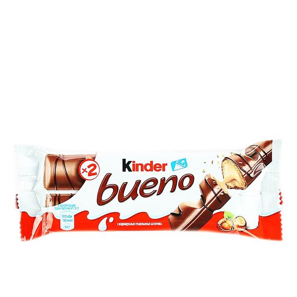 Вафли в молочном шоколаде Kinder bueno с молочно-ореховой начинкой