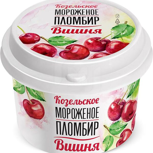Мороженое Козельское Молоко Пломбир Вишня 13.5% 150г