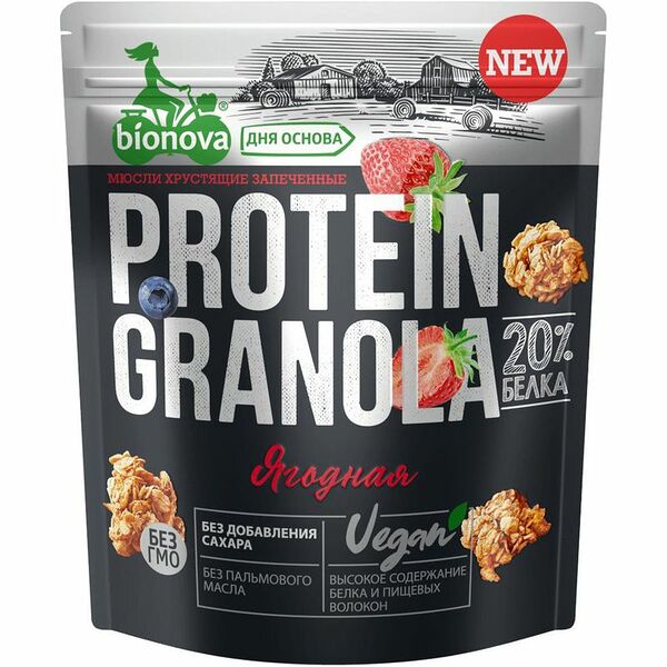 Гранола Bionova ягодная протеиновая, 280г