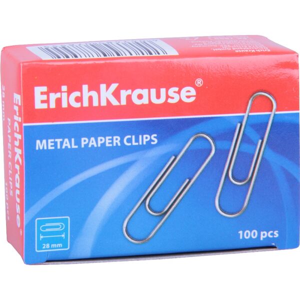 Скрепки металлические, 28 мм, 100 шт.   7855