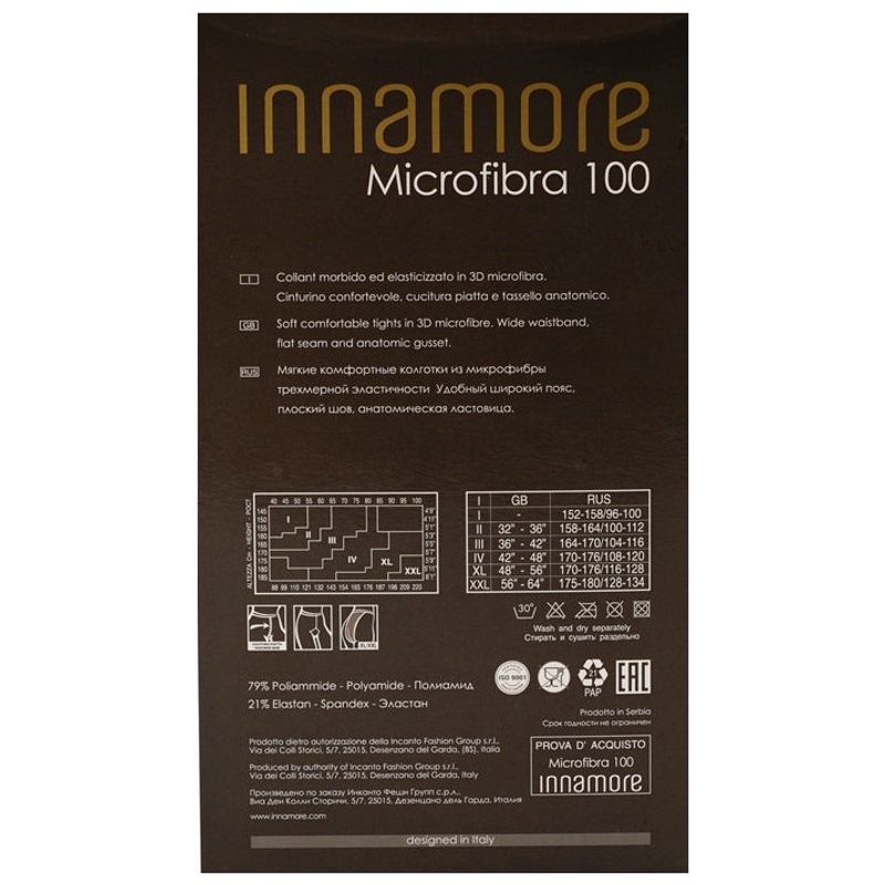 

Женские колготки Innamore Microfibra 100 den Moka 4 размер