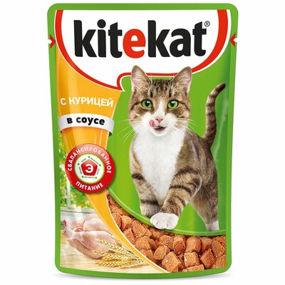 Корм для кошек Kitekat консервированный Курица в соусе 85г