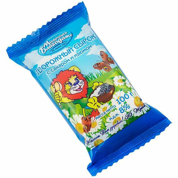 Сырок творожный Молочная Благодать с изюмом 8% 100 г