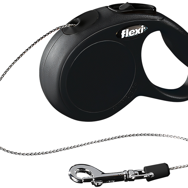 Рулетка-лента для собак FLEXI New Classic, XS до 8кг, черная, 3м