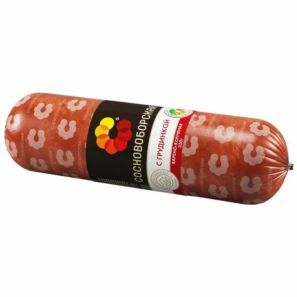 Колбаса варёно-копчёная Сосновоборская с грудинкой 300г