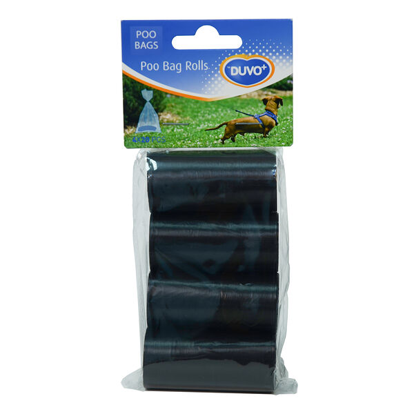Пакеты для уборки за собакой DUVO+, черные, 33х20см, 4х20шт (Бельгия)