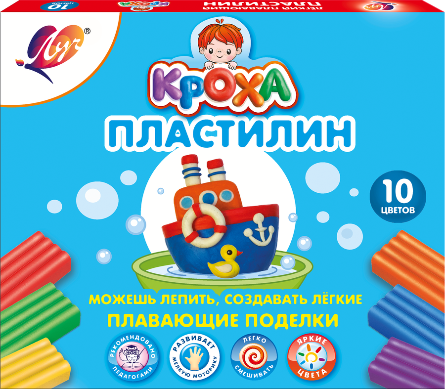 

Пластилин Луч плавающий 10 цветов