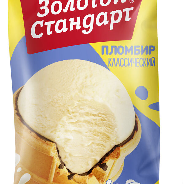 Мороженое Золотой стандарт Пломбир Классический в вафельном стакане 86/95г в ассортименте