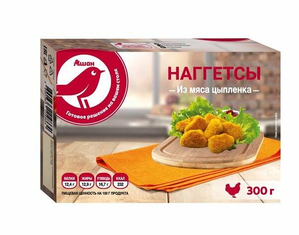 Наггетсы из мяса цыпленка ТМ Ашан Красная птица