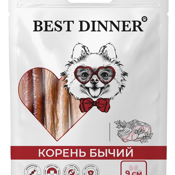 Лакомства BEST DINNER сухое для собак «Бычий корень» 9 см (225гр)