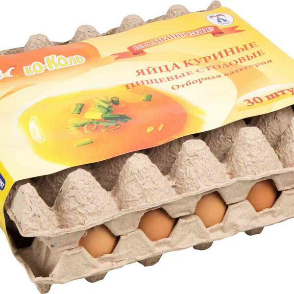Яйца куриные пищевые столовые Ко-Коль Владимирские отборной категории С0, 30 шт.