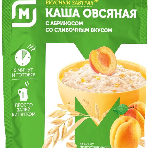 Каша Магнит Овсяная Клубника и абрикос со сливками