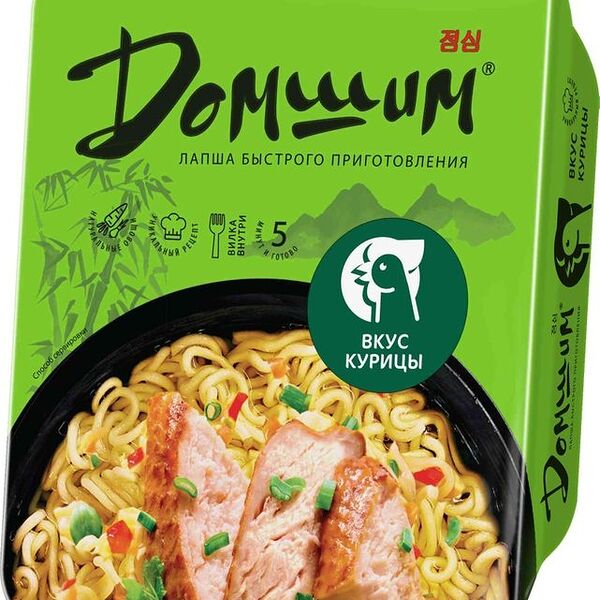 Лапша Домшим быстрого приготовления со вкусом курицы, 90г