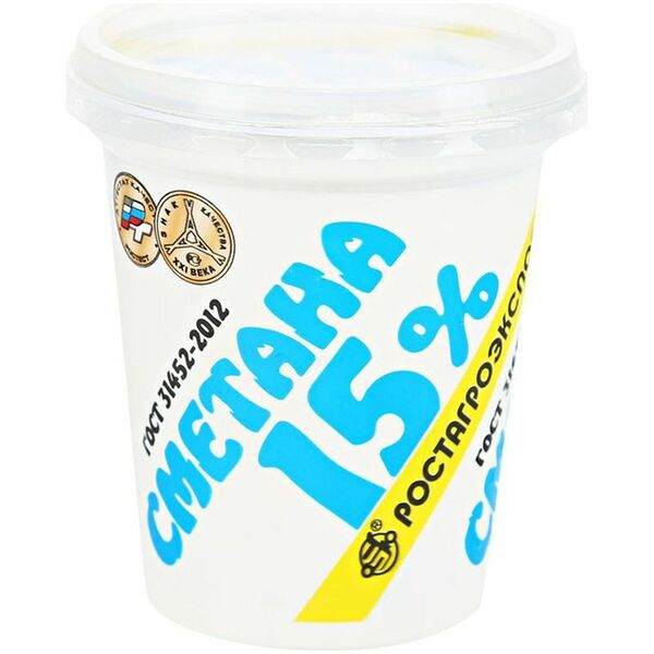 Сметана Ростагроэкспорт 15%, 320г