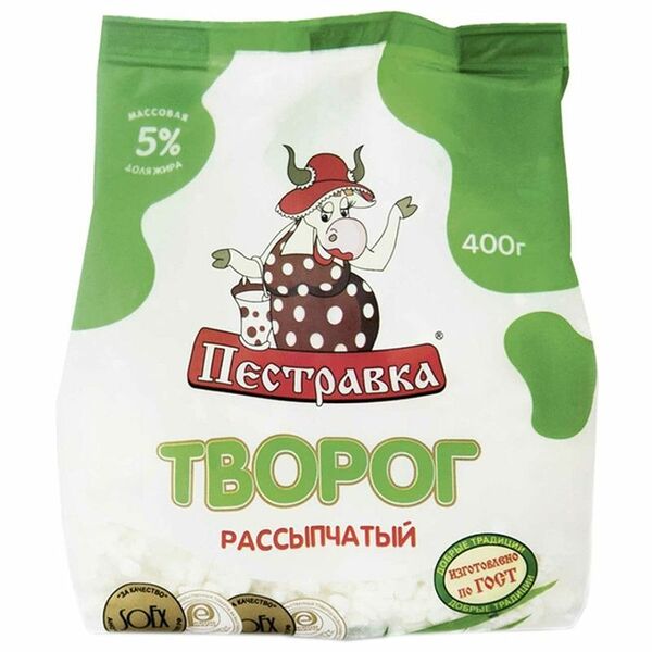 Творог Пестравка рассыпчатый 5% 400 г