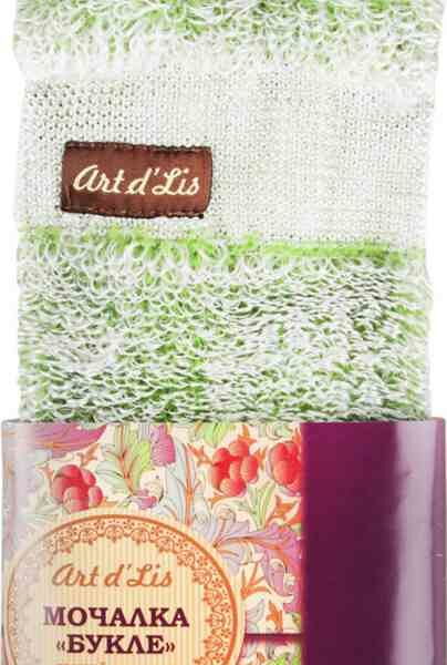 Мочалка Букле Art d'Lis средней жесткости зеленая, 46х10 см