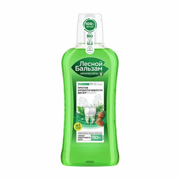 Ополаскиватель для полости рта Лесной Бальзам при кровоточивости дёсен кора дуба-пихта, 400мл