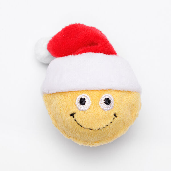Игрушка для кошек Мяч Смайлик новогодний, 5 см