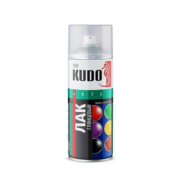 Лак аэрозольный акриловый Kudo 9002, 520 мл, универсальный, глянцевый
